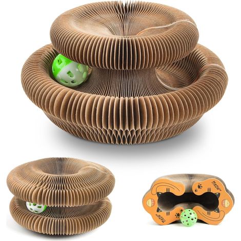 Griffoir pour Chat Carton avec Cloche，Grattoir Chat à Formes Multiples (1/5)