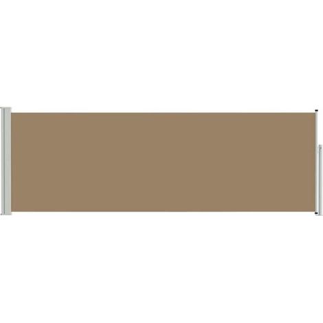 Rideau latéral rétractable, gris-brun, 300 x 100 cm, fibre de polyester (1/5)