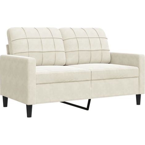 Divano a 2 Posti crema 120 cm in Velluto vidaXL 547948 (1/5)