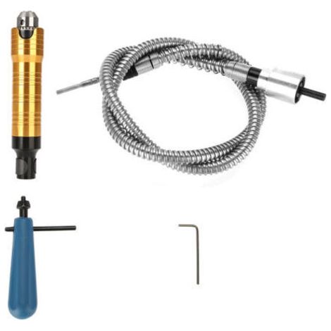 Outil électrique portatif d&39arbre de câble, outil rotatoire de broyeur de perceuse électrique Broyeur flexible durable, poignée de mandrin de 0.5-6.5mm pour le polissage, gravure, perçage (1/5)