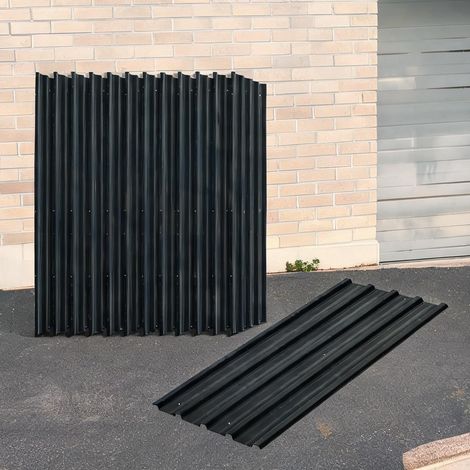 Abri de jardin dunkelgrau en stahl 129 x 45 x 1 cm (1/5)