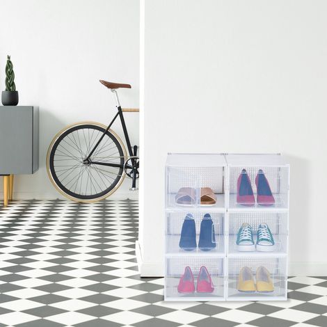 Boites de rangement transparentes pour chaussures lot de 6