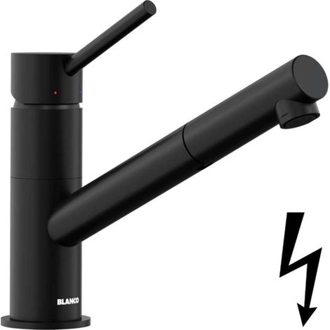 Blanco Kano S - Miscelatore da lavello con bocca di erogazione estraibile, nero opaco 527653 (1/3)