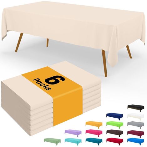 6er Pack Einweg Tischdecken 137x274 cm Wasserfest für Partys & Picknick