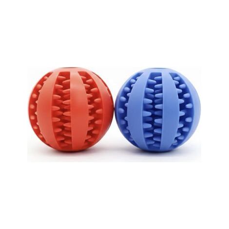 Lot de 2 Balle Interactive pour Chien et Chat, Jouet Dentaire en Caoutchouc Naturel avec Distributeur de Friandises, Nettoyage des Dents pour Chiot et Chaton, (1/5)
