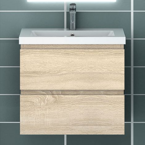 Waschtisch mit Unterschrank 60cm Eiche Selbstmontieren