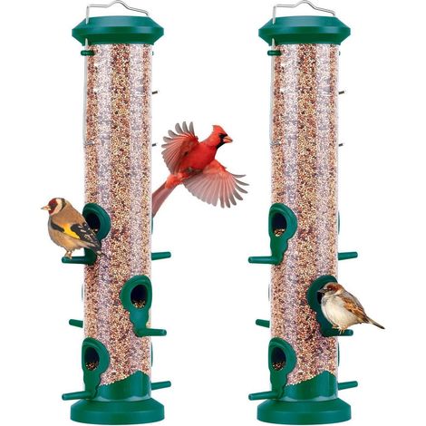Vogelfutterspender 38cm mit 6 Anflugstangen für ganzjährige Fütterung