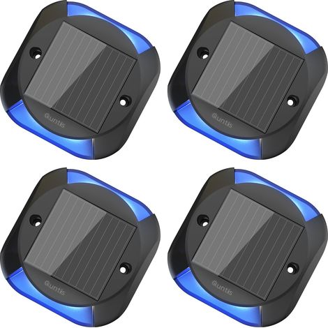 Set of 4 Blue Outdoor Solar Lights, IP65 Waterproof Outdoor Solar Lights, Solar Outdoor Lighting for Garden, Patio, Garage, Step