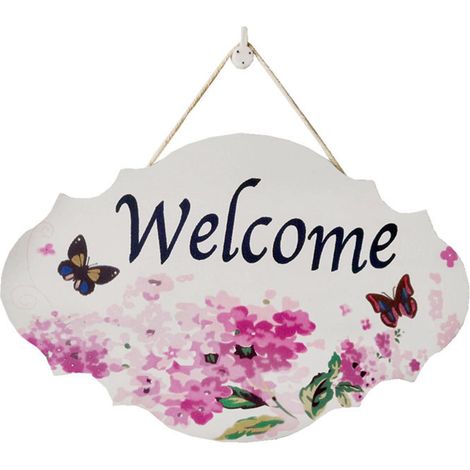 Plaque D'adresse - Plaque De Bienvenue En Bois - Pour Porte D'entrée, Porche Ou Chambre - 1 Pièce