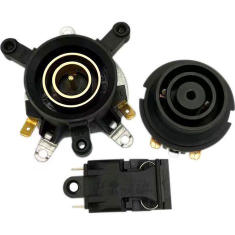 Thermostat(Ensemble de trois pièces) de base de bouilloire électrique de rechange avec contacts à haute conductivité et plastique résistant au feu pour une utilisation sûre (noyau supérieur du siège) (1/4)