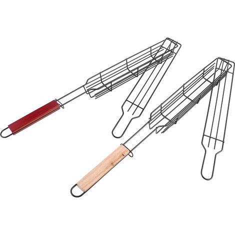Panier de Cuisson Hot Dog Barbecue Portable en Acier Inoxydable Antiadhésif - 2 Pièces (1/5)