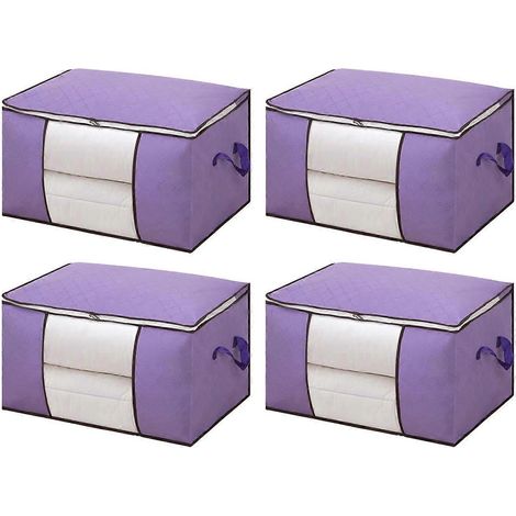 Sac de rangement pour vêtements, boîte de rangement pliable pour couvertures en tissu, organisateur de penderie avec fenêtre transparente