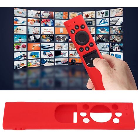Étui de protection en silicone anti-dérapant avec cordon pour télécommande Samsung TM2180E BN59 Rouge (1/5)