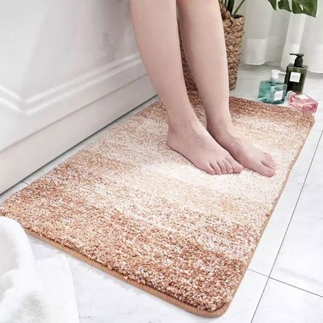 Tapis de sol en moquette douce et lisse pour salon, chambre et salle de bain. Tapis absorbants et antidérapants pour les pieds de (1/4)