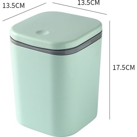 Papelera de oficina Ready Supply PP con tapa, cubo de almacenamiento para oficina, dormitorio o residencia estudiantil, pequeño contenedor de basura (verde, 1 unidad) (1/5)