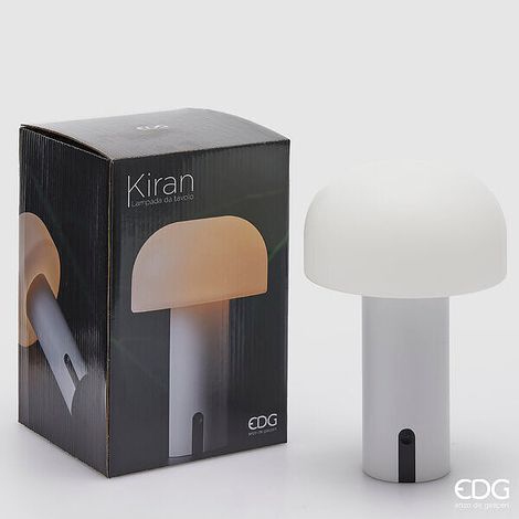 EDG Enzo De Gasperi Lampada Kiran Fungo da Tavolo USB H 22 Cm D 15 Cm Bianco (1/2)