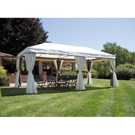 Gazebo da Giardino in Alluminio 3X6m Vorghini Blind Ecrù