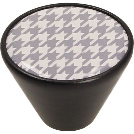Pomo GD09, negro mate, gris pata de gallo (1/3)