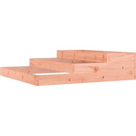 Jardinière bac lit surélevé plantes fleurs terrasse jardin 107 x 107 x 27 cm bois de douglas massif marron