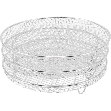 Grilles empilables acier inoxydable 3 pièces, déshydrateur friteuse à air, qualité alimentaire (1/4)