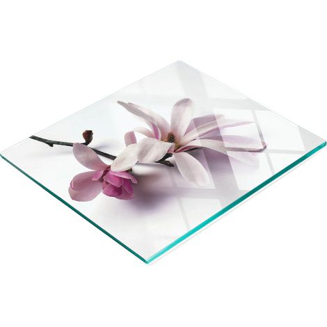 Vassoio da portata in vetro temperato con grafica di magnolia, 60x52 cm (1/5)
