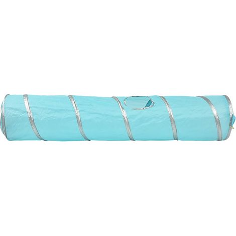 Tunnel Pliable pour Chat Longueur 120 cm avec Boule Suspendue et Trou de Jeu Jouet Interieur pour Chaton Stimulation Activite Jeu Epuisette (1/5)