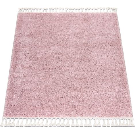 Carpet BERBER square 9000 pink Fringe Berber Moroccan shaggy pink 120x120 cm