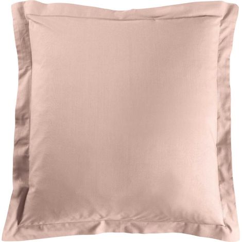 Taie d’oreiller 63 x 63 cm coton 57 fils Lina Rose – Volant plat avec point bourdon