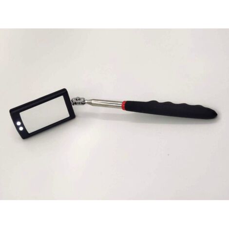 Miroir d'inspection télescopique, miroir télescopique à LED avec 2 lumières LED lumineuses, poignée extensible antidérapante douce, outil d'inspection de voiture (1/5)