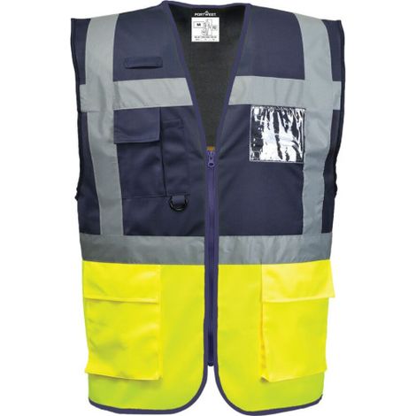Chaleco Ejecutivo París Hi-Vis bicolor Amarillo/Azul marino M