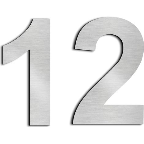 2pc 3in/7.5cm Numero maison Numéros de maison numero maisonchiffres de boite aux lettres numero maison design en acier inoxydable 304 massif(3in number 12) (1/5)