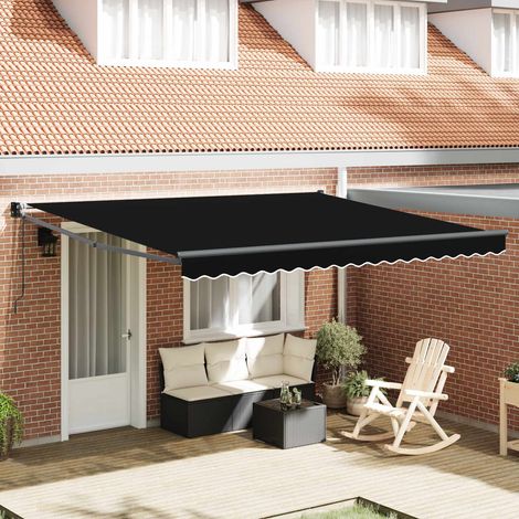Toldo Negro 400 x 300 cm Poliéster y metal