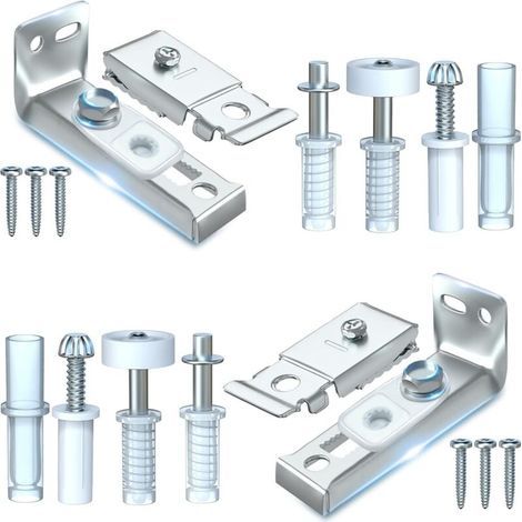 Lot de 2 pièces de rechange pour porte coulissante pliante – Support supérieur et inférieur – Pivot 3/8' et roue 7/8' en acier et nylon PA6