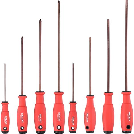 8Pcs PH0+PH1+PH2+PH2+SL3+SL5+SL6+SL6 Tournevis Phillips Acier S2 (1/5)