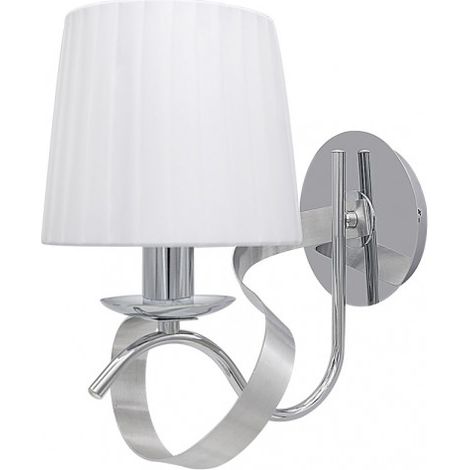 Lampada da parete Baeza 1xe14 cromo bianco paralume 34x15x25 cm