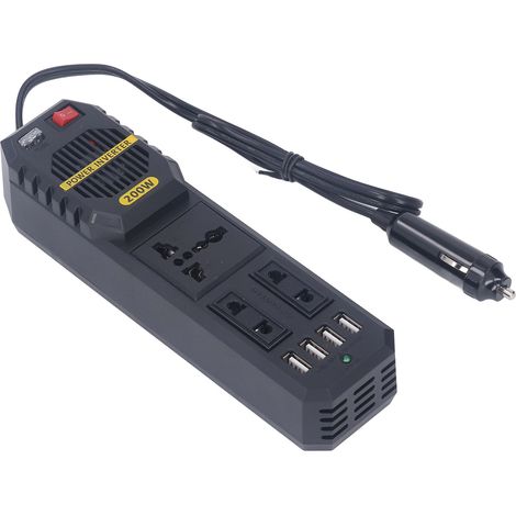 12V auf 220V 200W Kfz-Wechselrichter, PWM-modifizierter Sinuswellenadapter mit zwei 4,1A USB-Anschlüssen und Kfz-Ladebuchse (1/5)