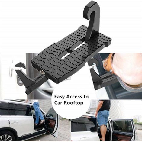Mini échelle pliable à pédale pour porte de voiture, crochet de verrouillage de porte, pour Jeep SUV, noir (1/5)