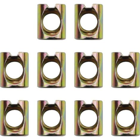 Lot d’écrous cylindriques M6 × 10 mm – 10 pièces, filetage métrique, écrous fendus et chevilles croisées pour lits superposés, meubles et chaises (1/5)