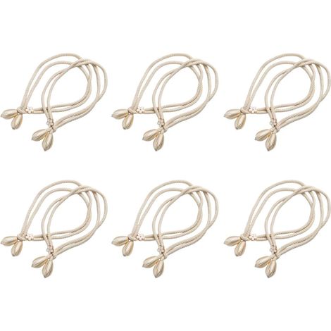 Embrasses pour rideaux lot de 12 blanc cassé accessoires de fixation pour tentures (1/5)