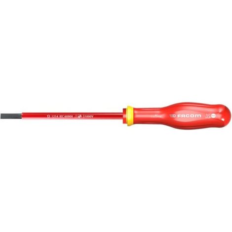 Tournevis isolé Facom, pour vis Fendu 5,5, VDE/1000V ( Prix pour 1 )