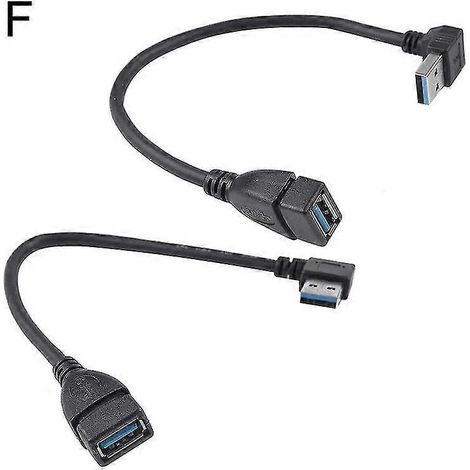 Câble adaptateur d'extension USB 3.0 Type A coudé à 90 degrés mâle vers femelle-F