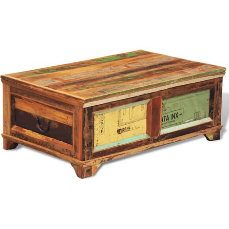 Maison Exclusive - Table basse avec espace de rangement vintage Bois recyclé (1/5)