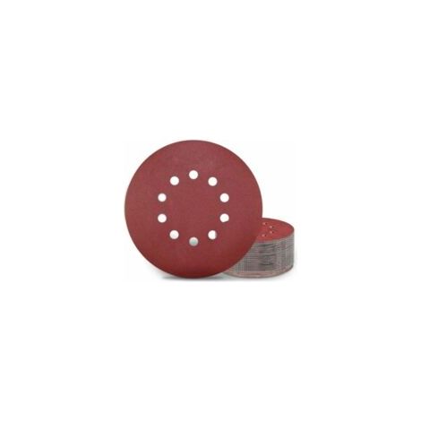 Disco abrasivo da 225 mm, 50 dischi abrasivi rotondi, grana 320, 10 fori, adatto per levigatrici a collo lungo, levigatrici per cartongesso e levigatrici a collo lungo (TRIMEC) - Crezuo