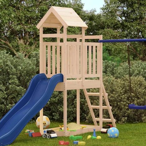 vidaXL Parque infantil de exterior madera maciza de pino 53x110x214 cm (1/2)