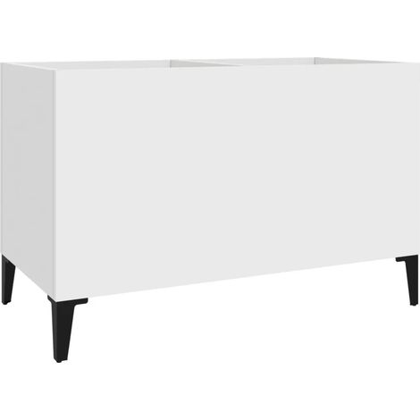 Mobile porta dischi classico e funzionale per soggiorno 74,5 x 38 x 48 cm legno bianco 020049207
