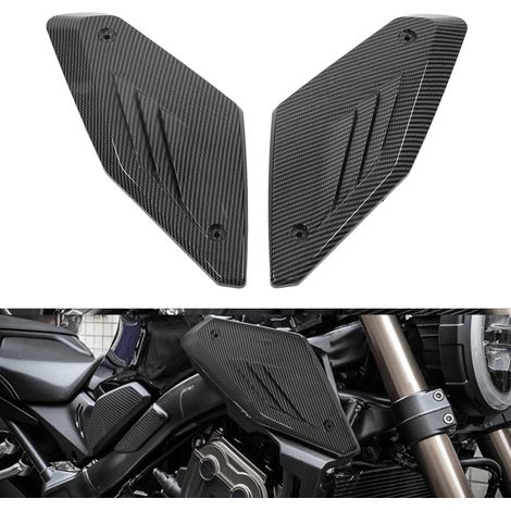 2PCS Cache-Panneaux Latéraux Moto Style Fibre Carbone pour Honda CB650R 2019-2021, Protection et Ventilation (1/5)