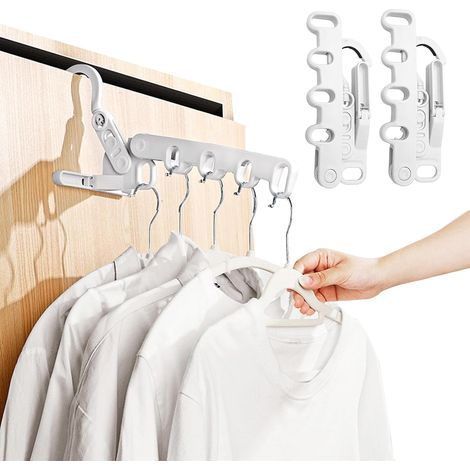 CSPARCV 2er-Pack faltbarer Wäscheständer mit 5 Löchern, Wäscheständer für drinnen, platzsparend und praktisch für den Kleiderschrank, tragbarer Reise-Wäscheständer für Hotel und Studentenwohnungen