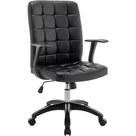 Sedia da ufficio KARDEN - Tessuto nero - Braccioli - Girevole - Piedi in metallo - Stile ergonomico e contemporaneo
