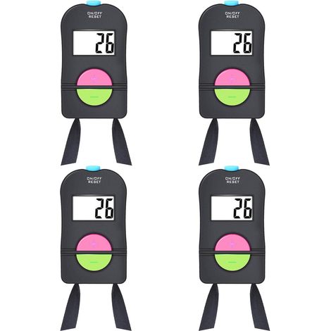 4 Stück Digitaler Handzähler, Elektronischer Sportzähler für Golf, Manueller Clicker mit Gurt