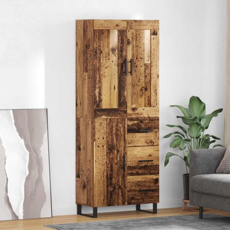 Highboard Altholz 69,5 x 34 x 180 cm Holzwerkstoff